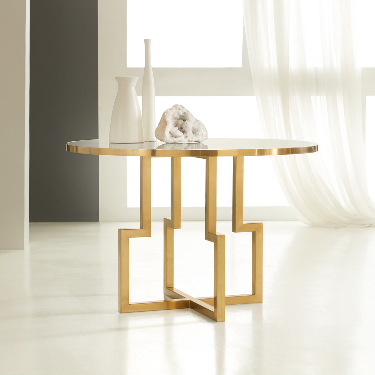  Modern History Center Table - White Acrylic 