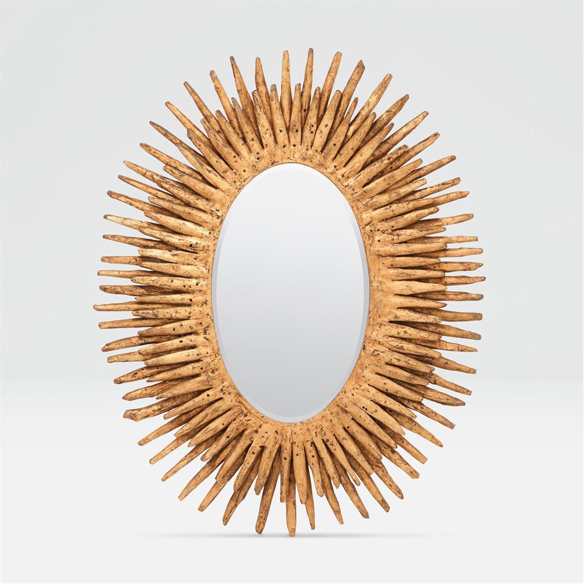  Made Goods Donatella Oval Wood Rays Mirror 