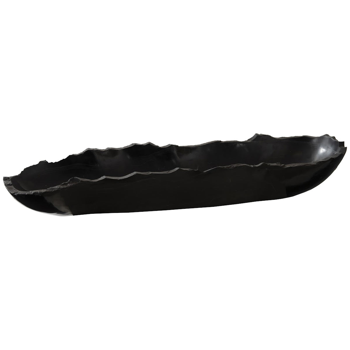  Phillips Collection Aragonite Canoe Small Bowl - Black 