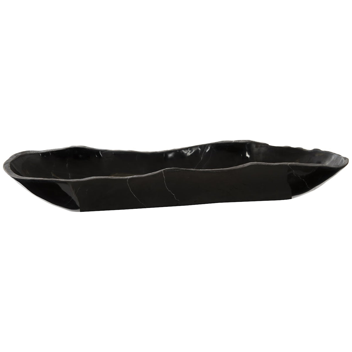  Phillips Collection Aragonite Canoe Medium Bowl - Black 