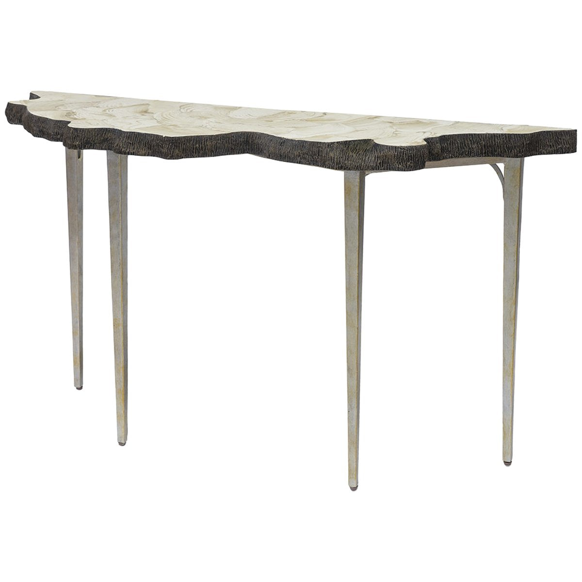  Palecek Chloe Fossilized Clam Console Table 