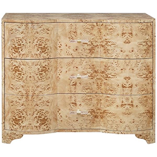  Worlds Away 3-Drawer Chest with Acrylic Hardware 