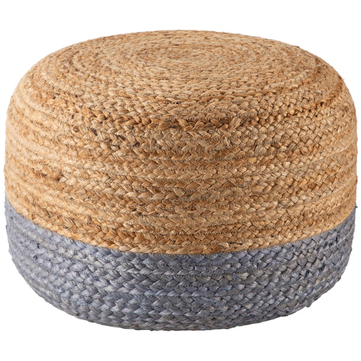  Jaipur Saba Oliana Ombre Stripes Light Gray Beige SAA11 Cylinder Pouf 