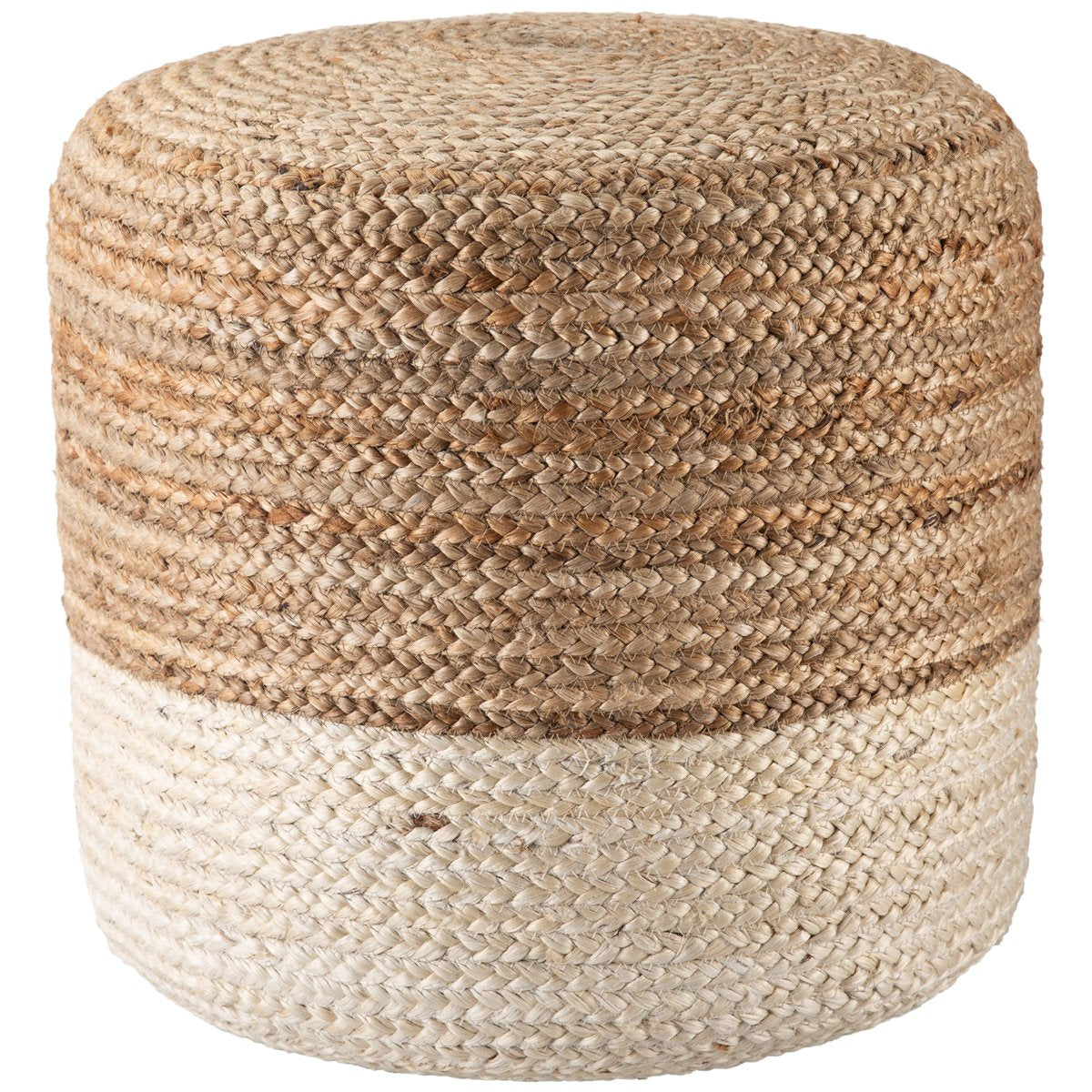  Jaipur Saba Oliana Ombre Stripes White Beige SAA19 Cylinder Pouf 