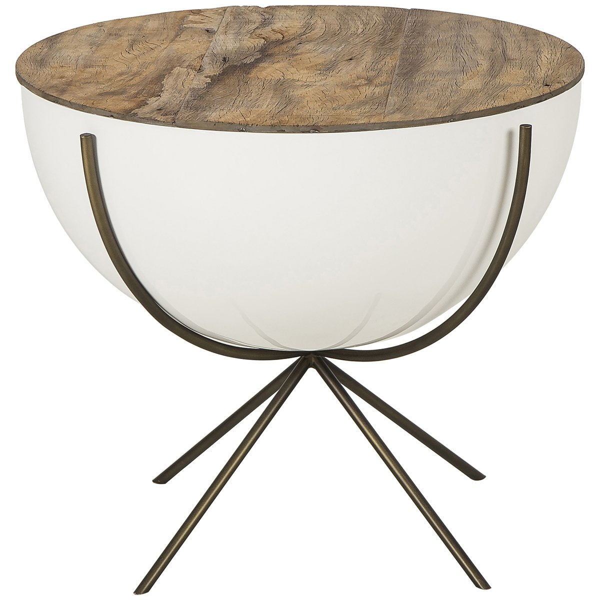  Thomas Bina Danica 24-Inch Bowl Side Table - Peroba 