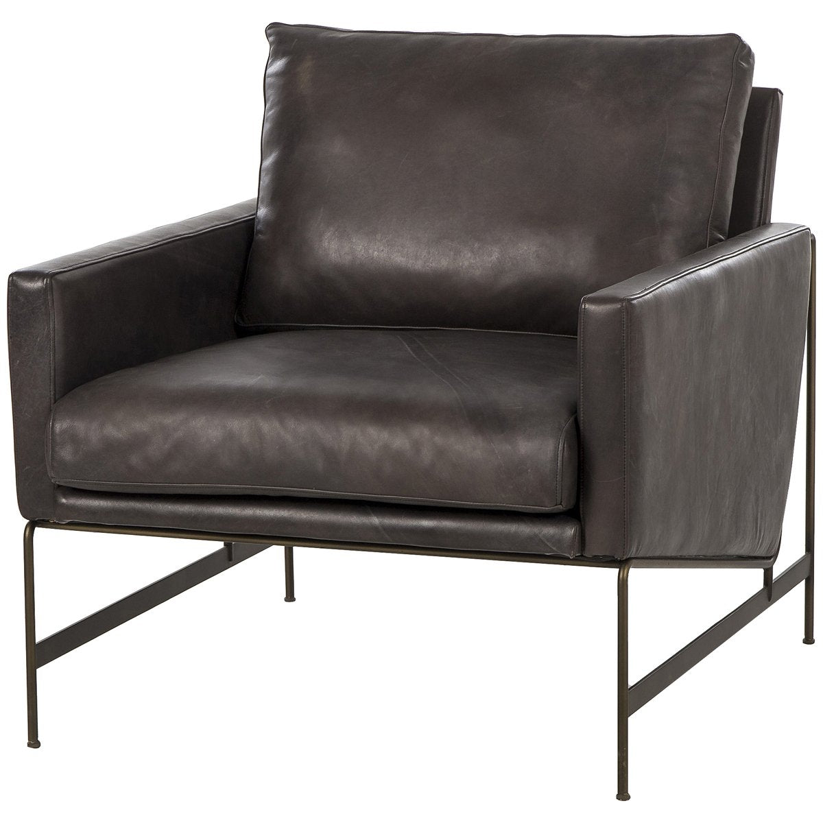  Thomas Bina Vanessa Chair - Destroyed Black Leather 