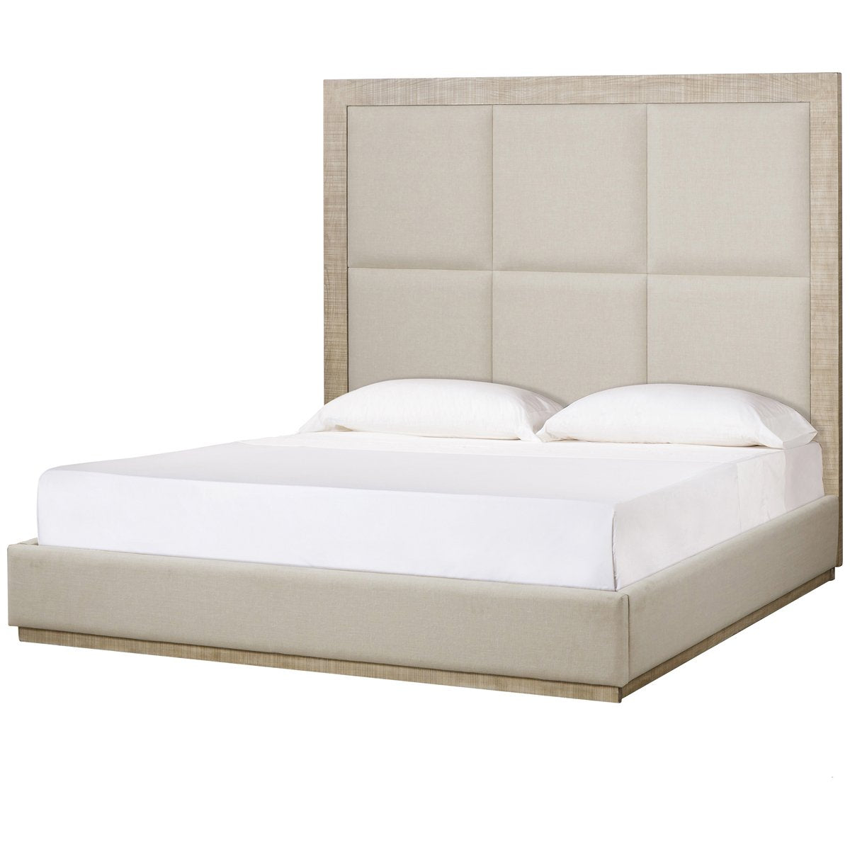  Sonder Living Raffles 6 Panels Bed - Natural, Norman Ivory 