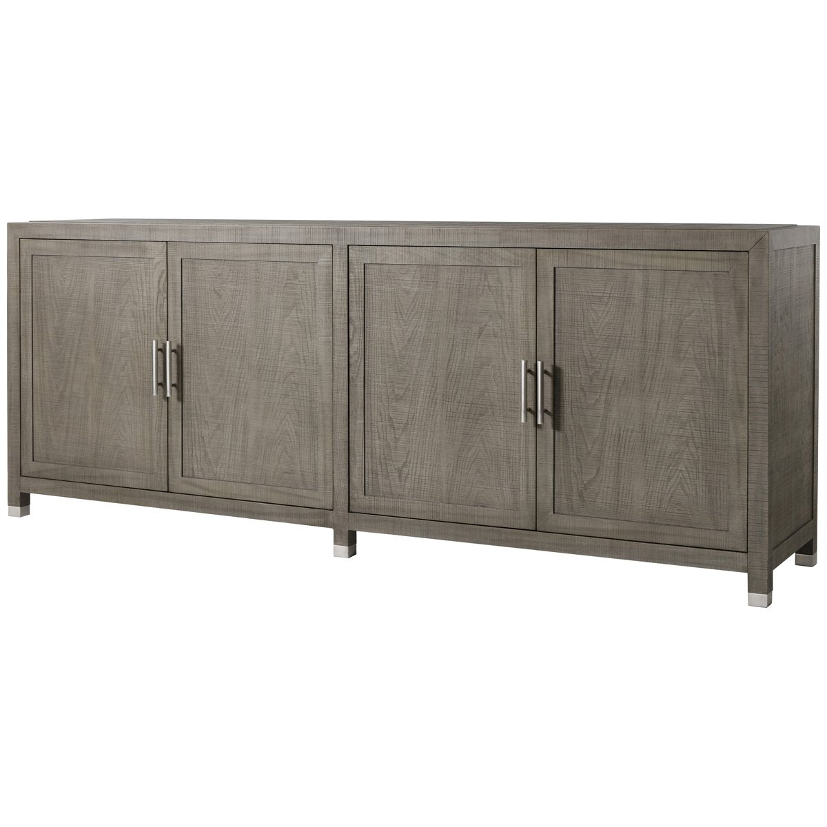  Sonder Living Raffles 4-Doors Credenza - Grey and Pewter 