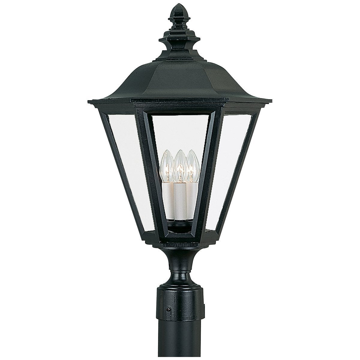  Sea Gull Lighting Traditional Three Light Outdoor Post Lantern 