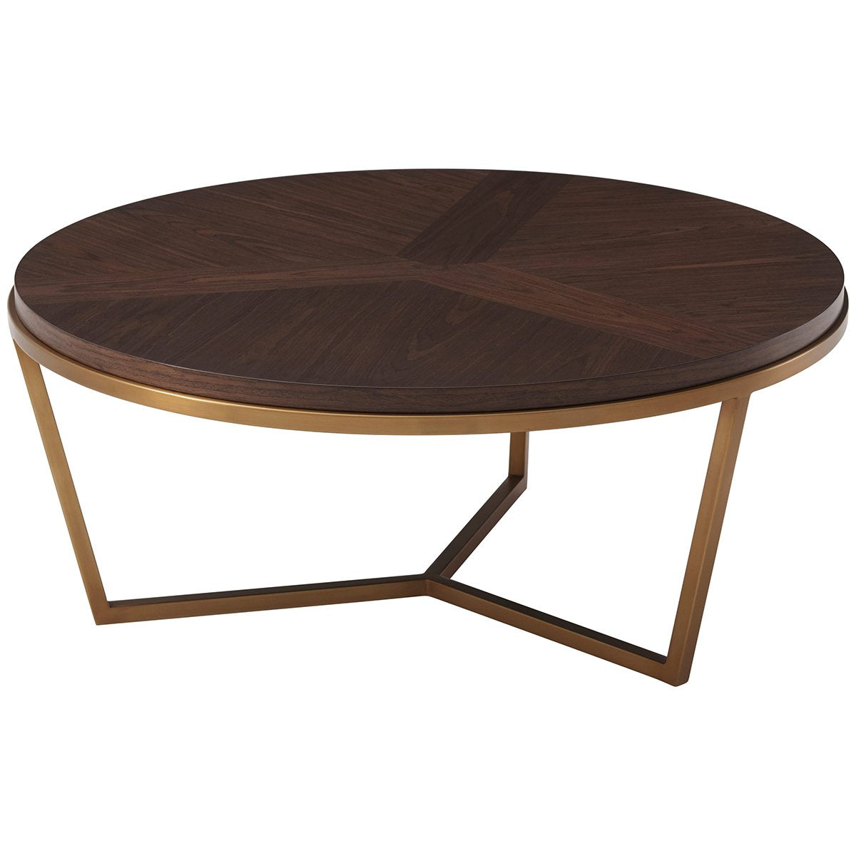  Theodore Alexander Walnut Grained Veneer Fisher Cocktail Table 