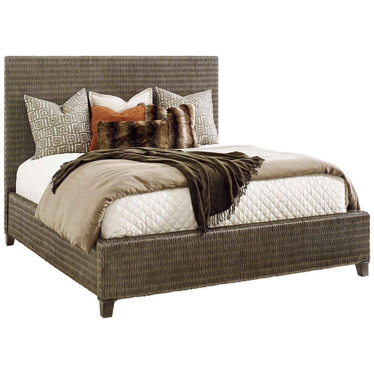  Tommy Bahama Cypress Point Driftwood Isle Woven Platform Bed 