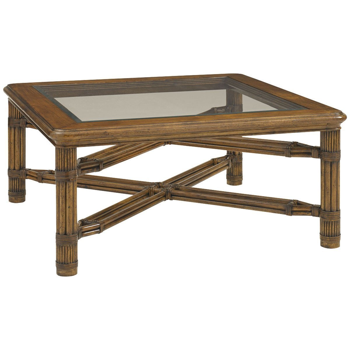  Tommy Bahama Bali Hai Medium Brown Capri Square Cocktail Table 