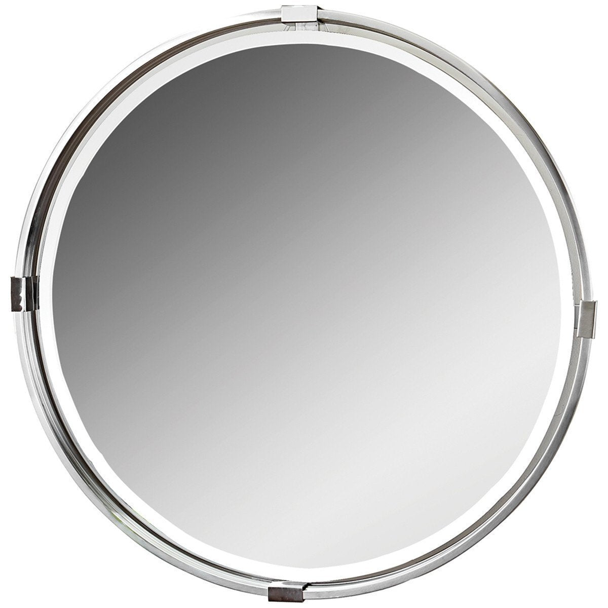  Uttermost Tazlina Brushed Nickel Round Mirror 