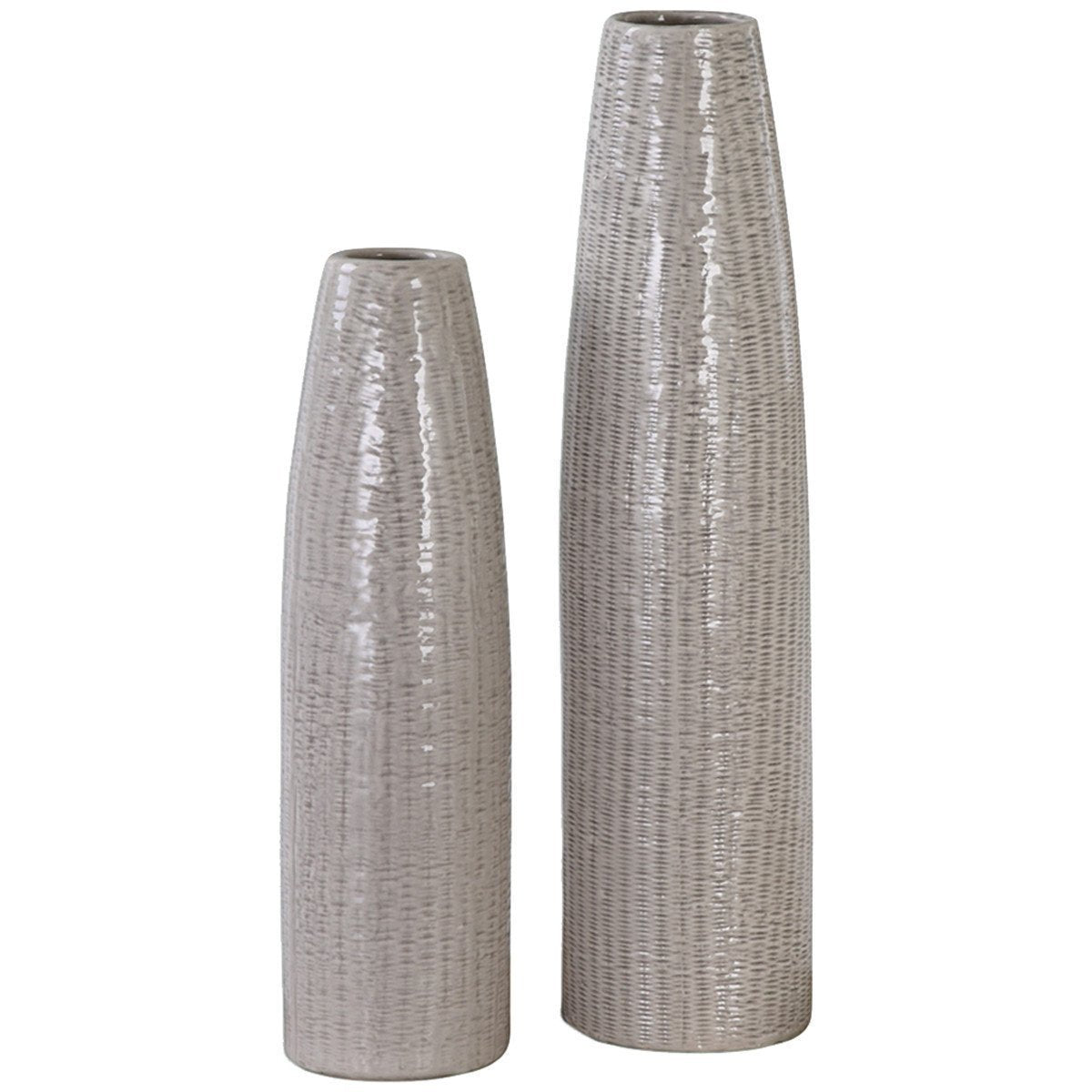  Uttermost Sara Textured Ceramic Vases, 2-Piece Set 