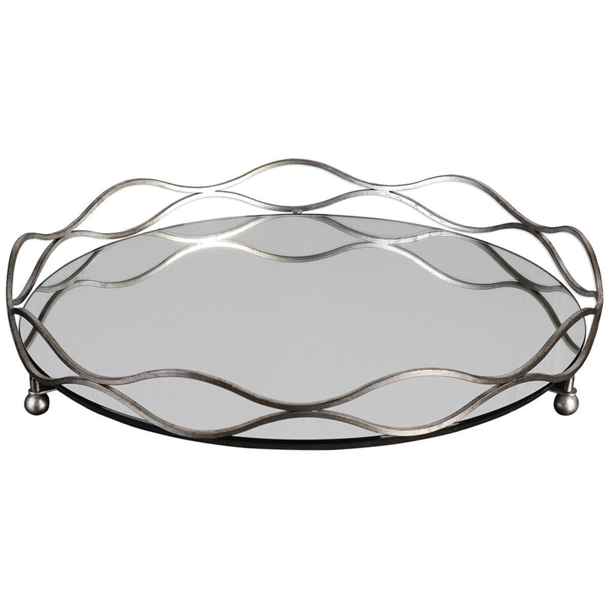  Uttermost Rachele Mirrored Silver Tray 