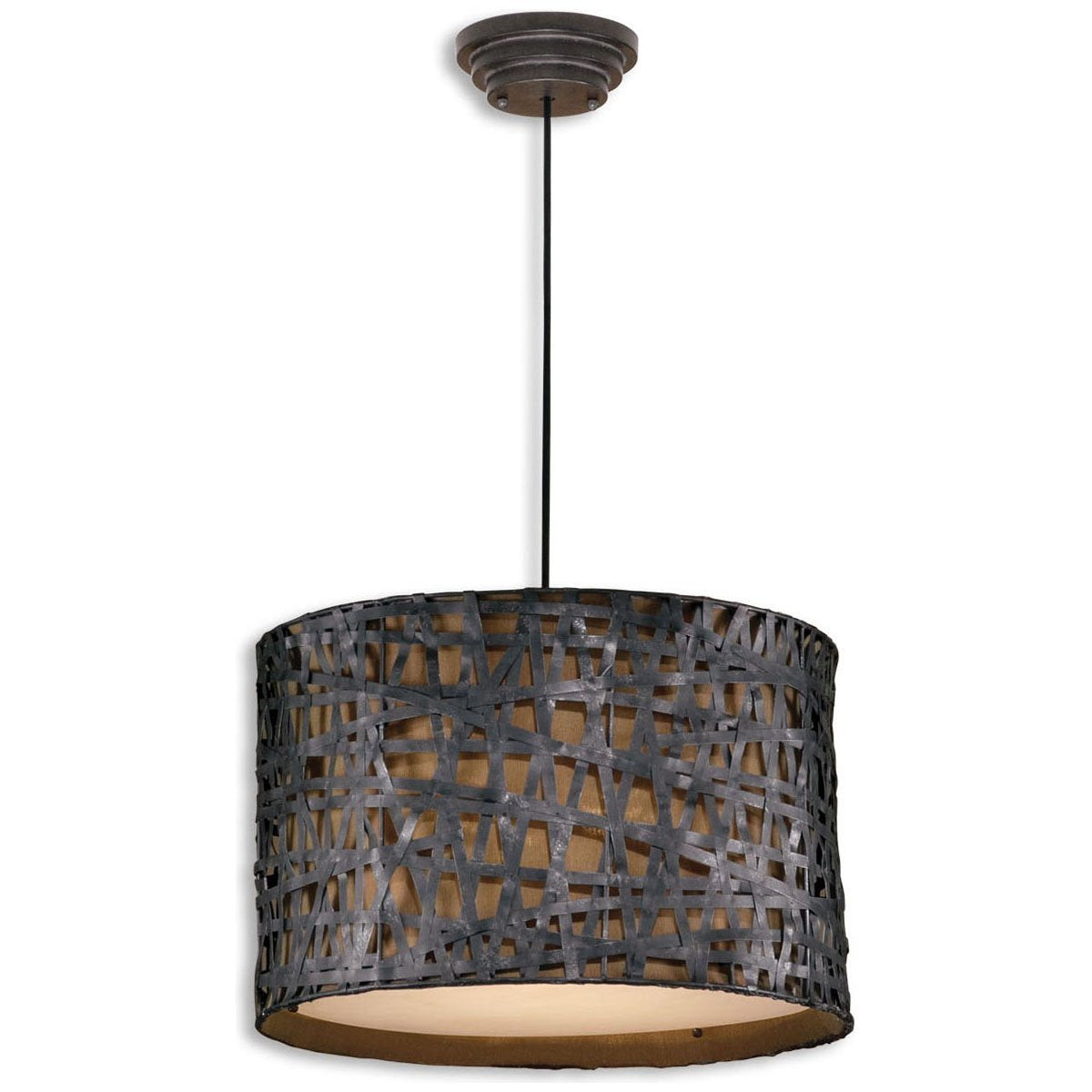  Uttermost Alita Aged Black Drum Pendant 