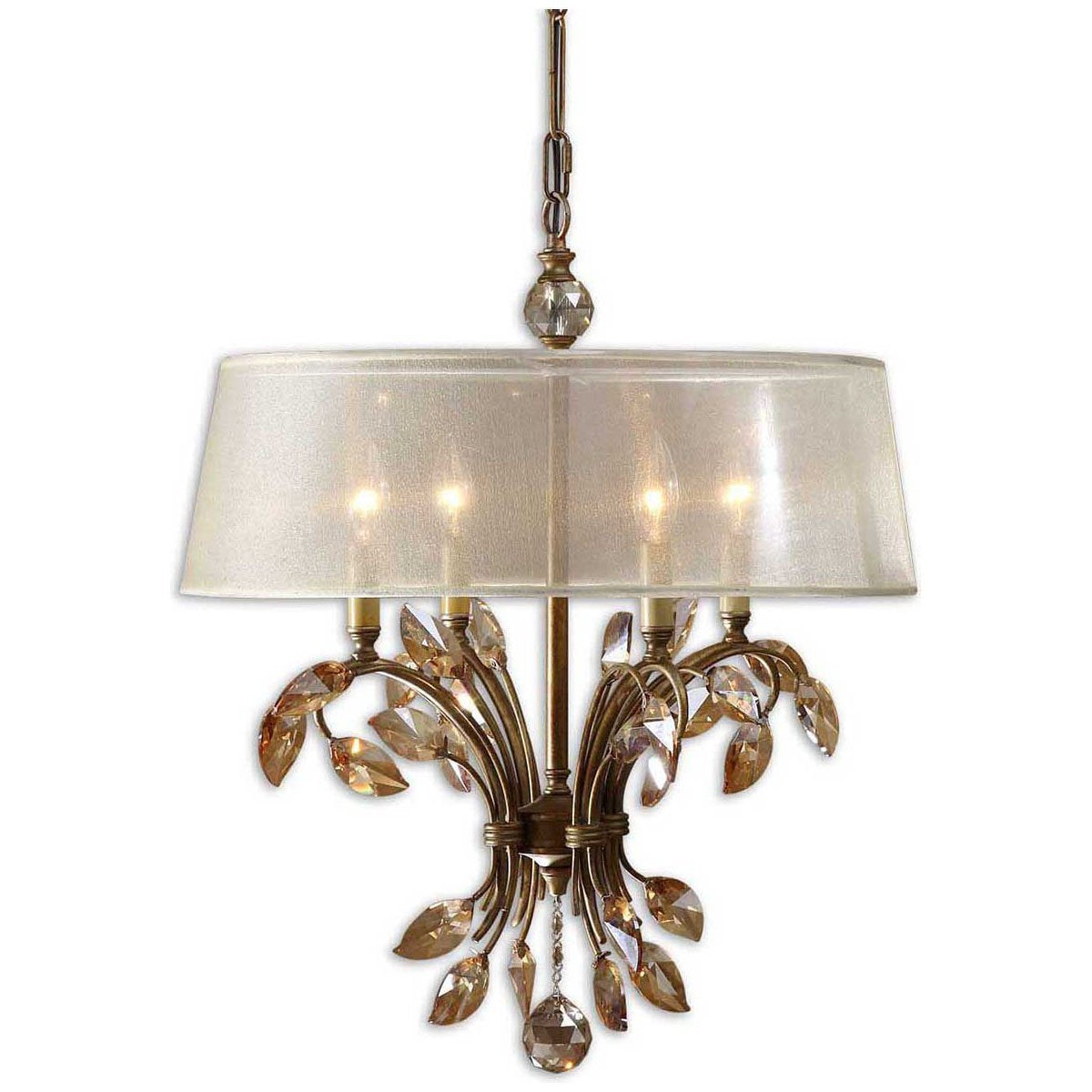  Uttermost Alenya 4-Light Gold Metal Chandelier 