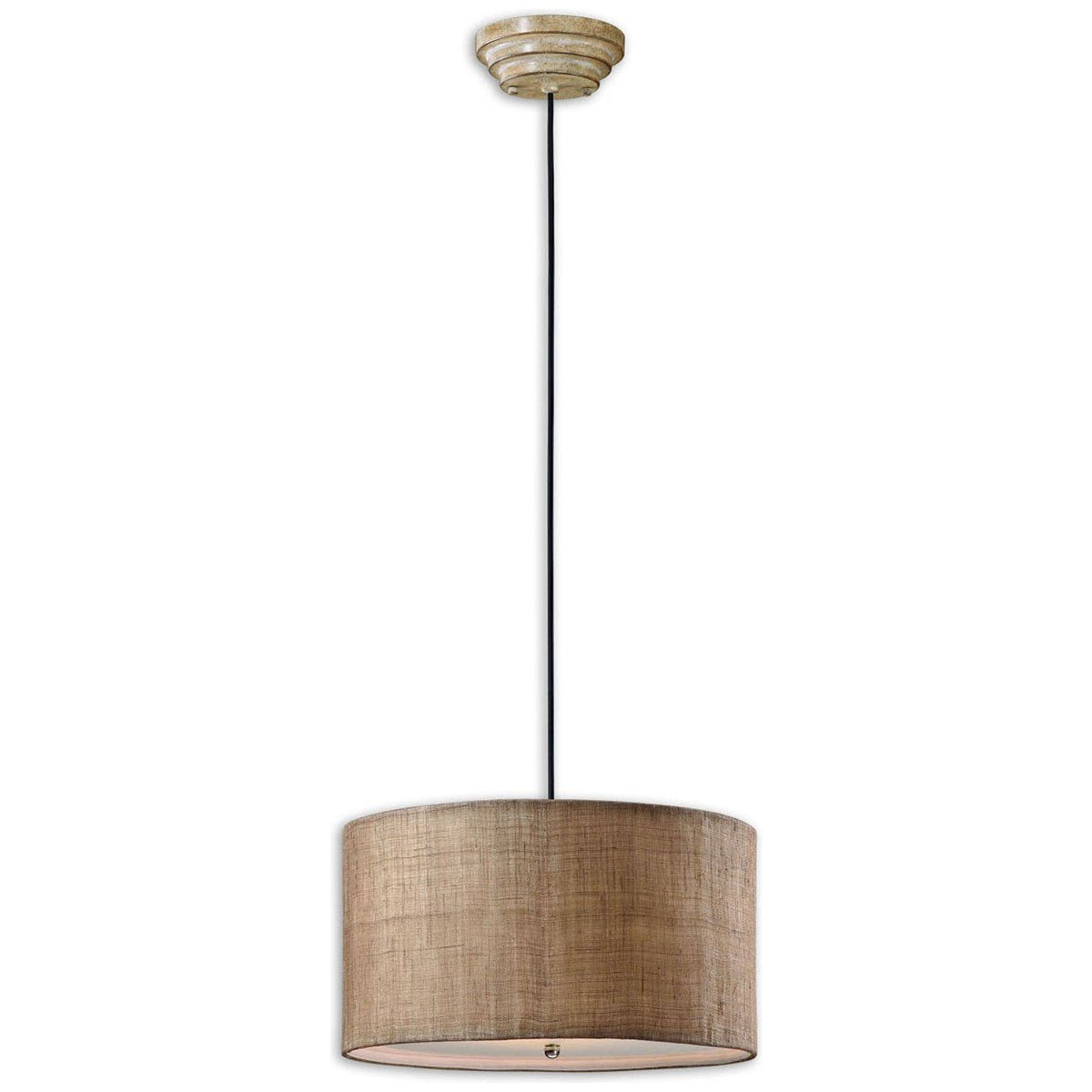  Uttermost Dafina 3-Light Burlap Drum Pendant 