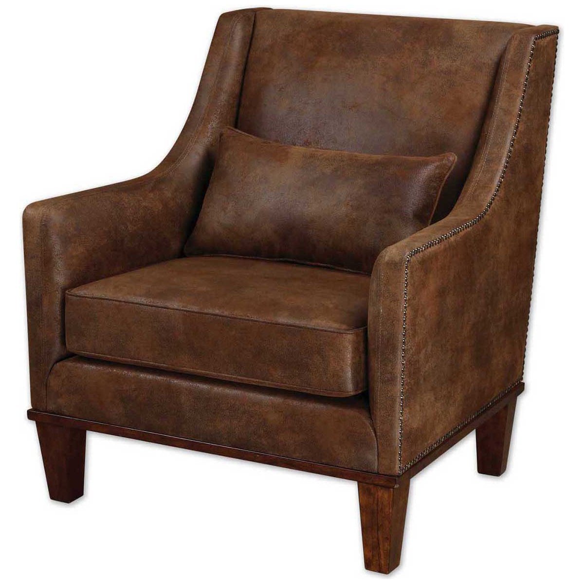  Uttermost Clay Leather Armchair 