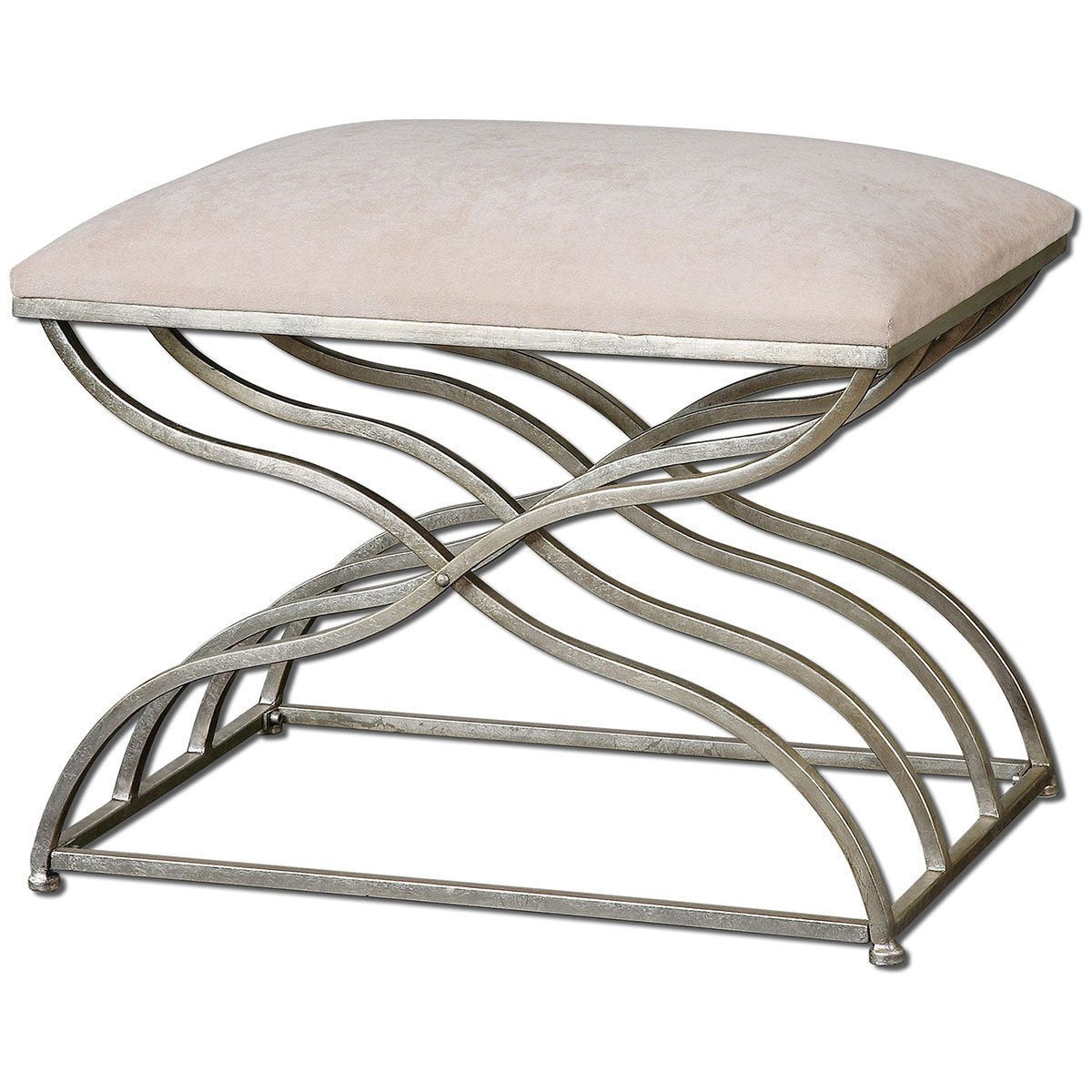  Uttermost Shea Satin Nickel Small Bench 