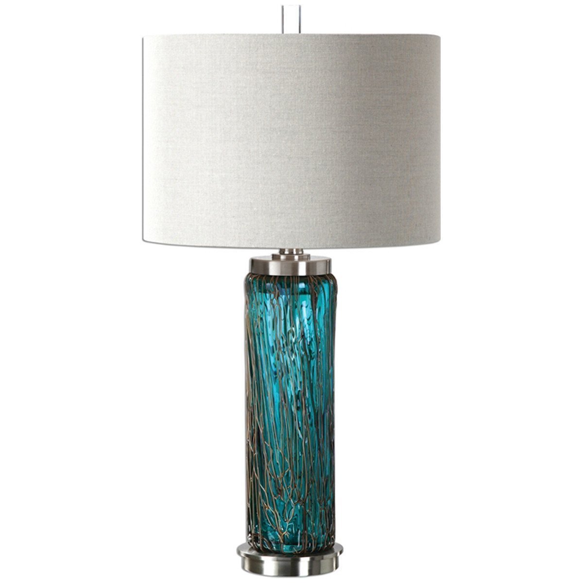  Uttermost Almanzora Blue Glass Lamp 