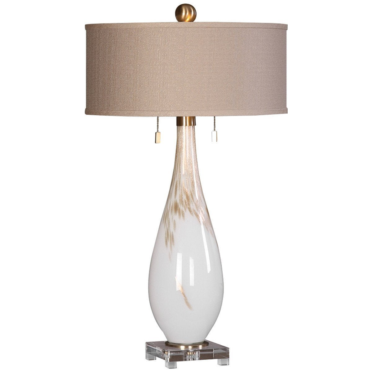  Uttermost Cardoni White Glass Table Lamp 