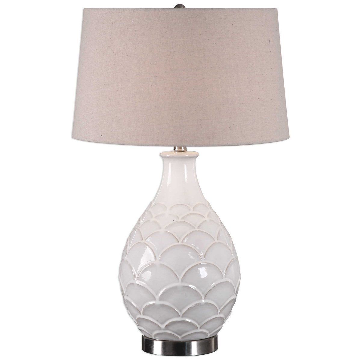  Uttermost Camellia Glossed White Table Lamp 