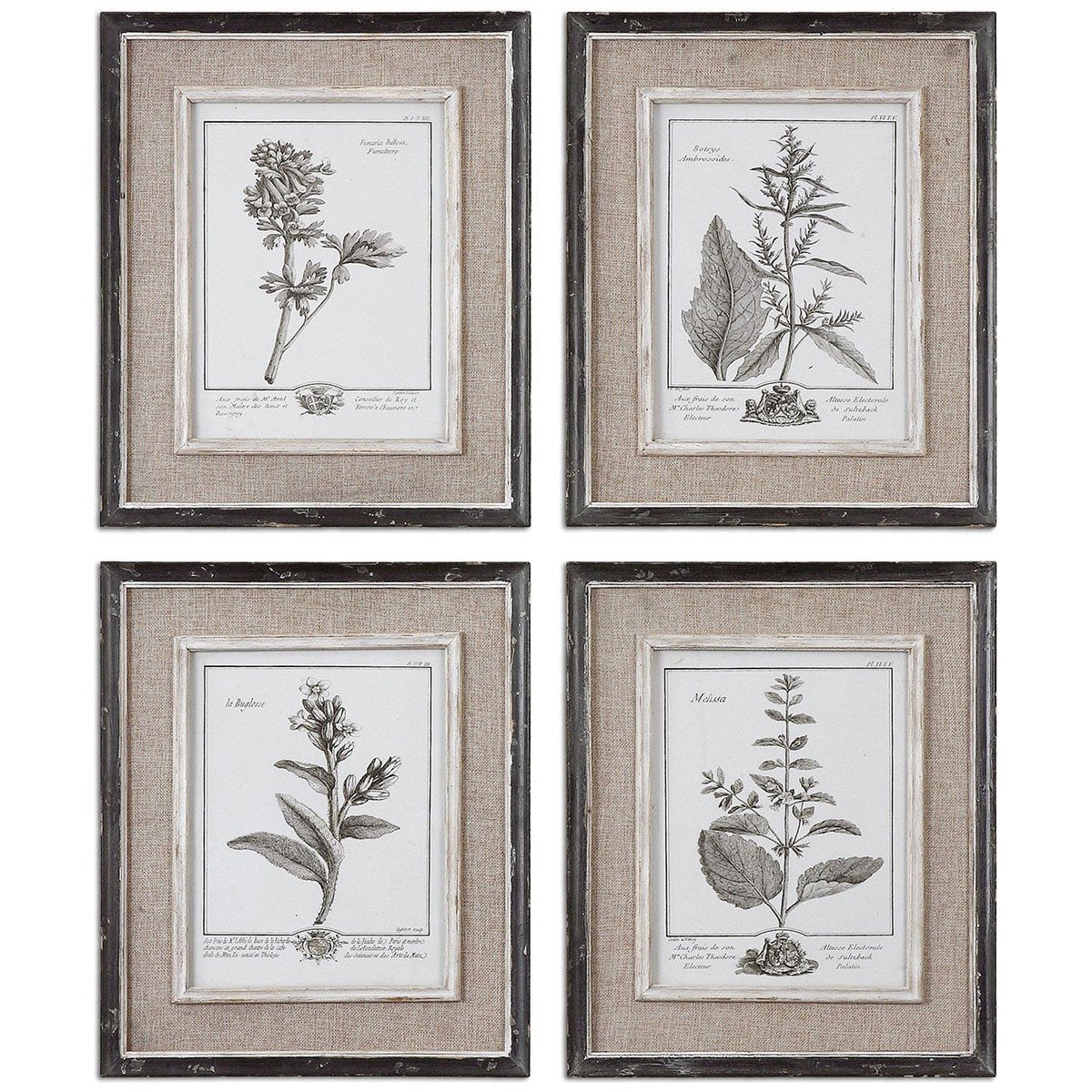  Uttermost Casual Grey Study Framed Art, 4-Piece Set 