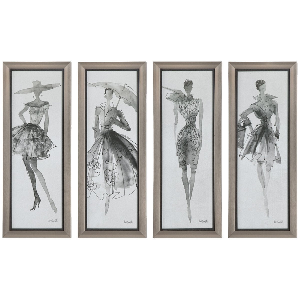  Uttermost Fashion Sketchbook Art, 4-Piece Set 