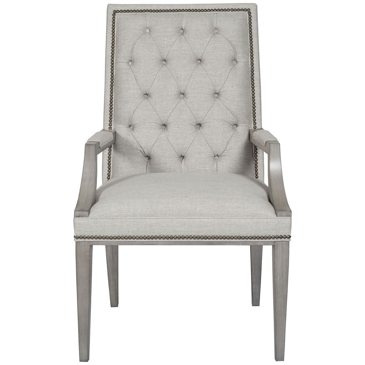  Vanguard Furniture Norfolk Nickel Hanover Button-Back Arm Chair 