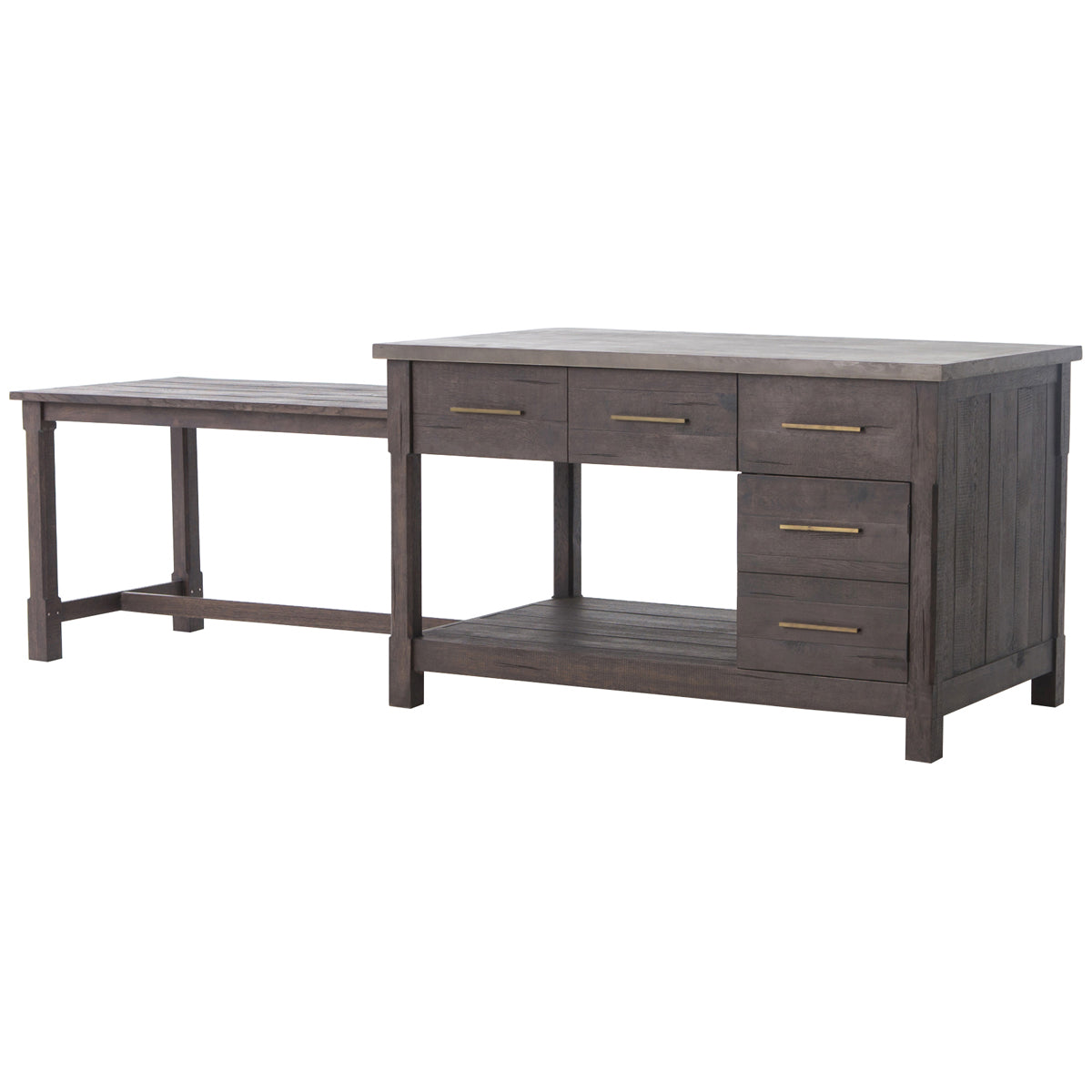  Four Hands Patten Ian Kitchen Island - Rubbed Black Oak 