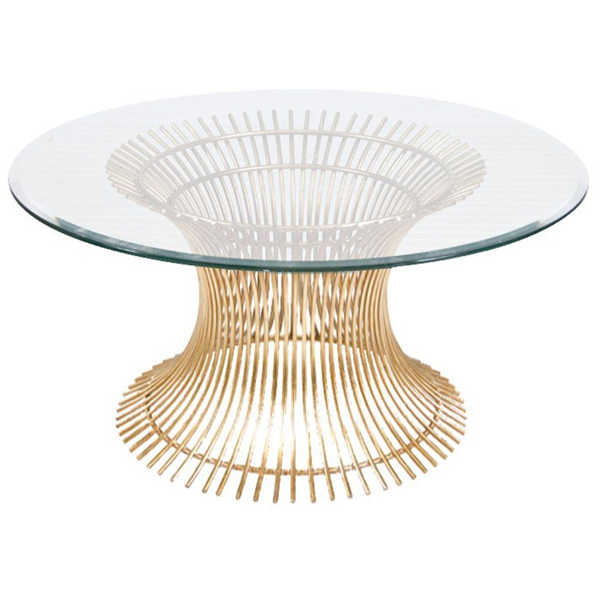  Worlds Away Powell Round Glass Top Coffee Table 