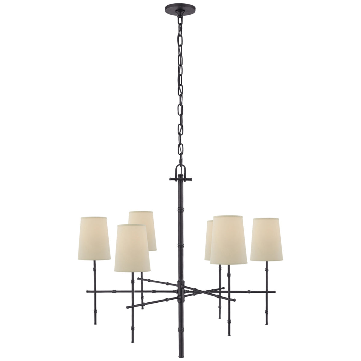  Visual Comfort Grenol Medium Modern Bamboo Chandelier 