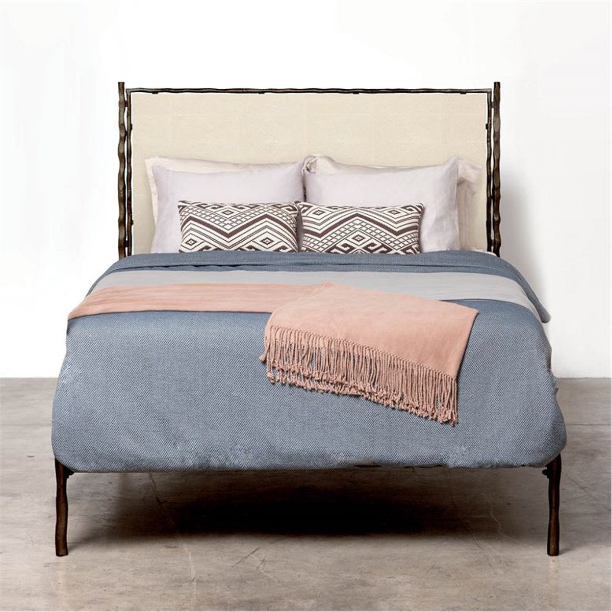  Made Goods Brennan Textured Bed in Faux Raffia 