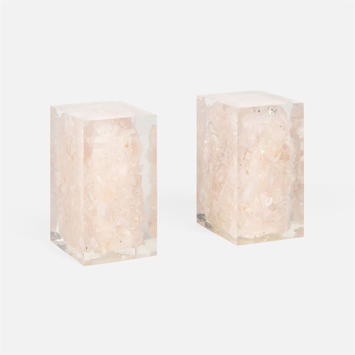  Made Goods Jessie Pale Pink Quartz Bookends, 2-Piece Set 