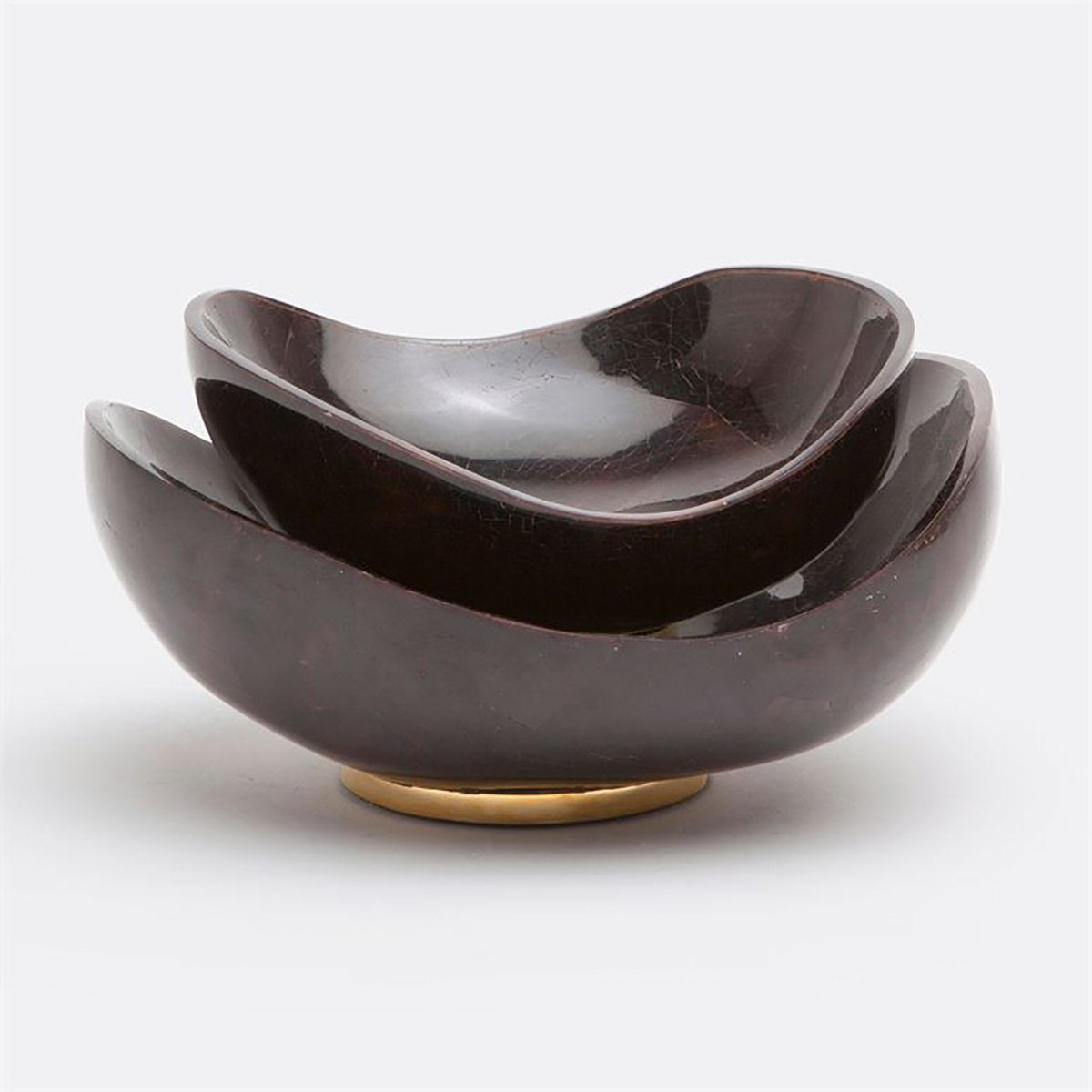  Made Goods Tarian Shell with Gold Base Bowl, 2-Piece Set 