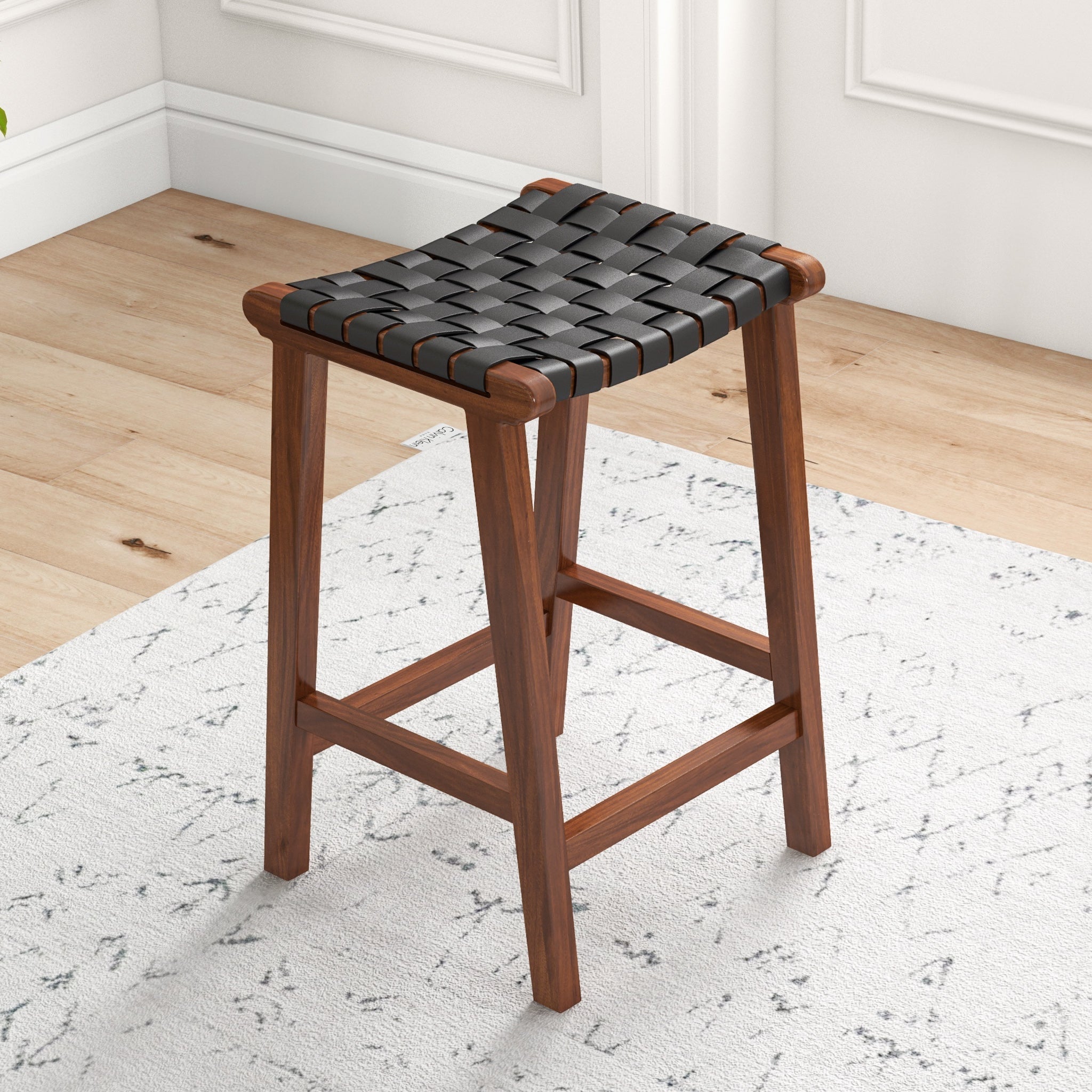 Andaman Counter Stool (Black Leather)