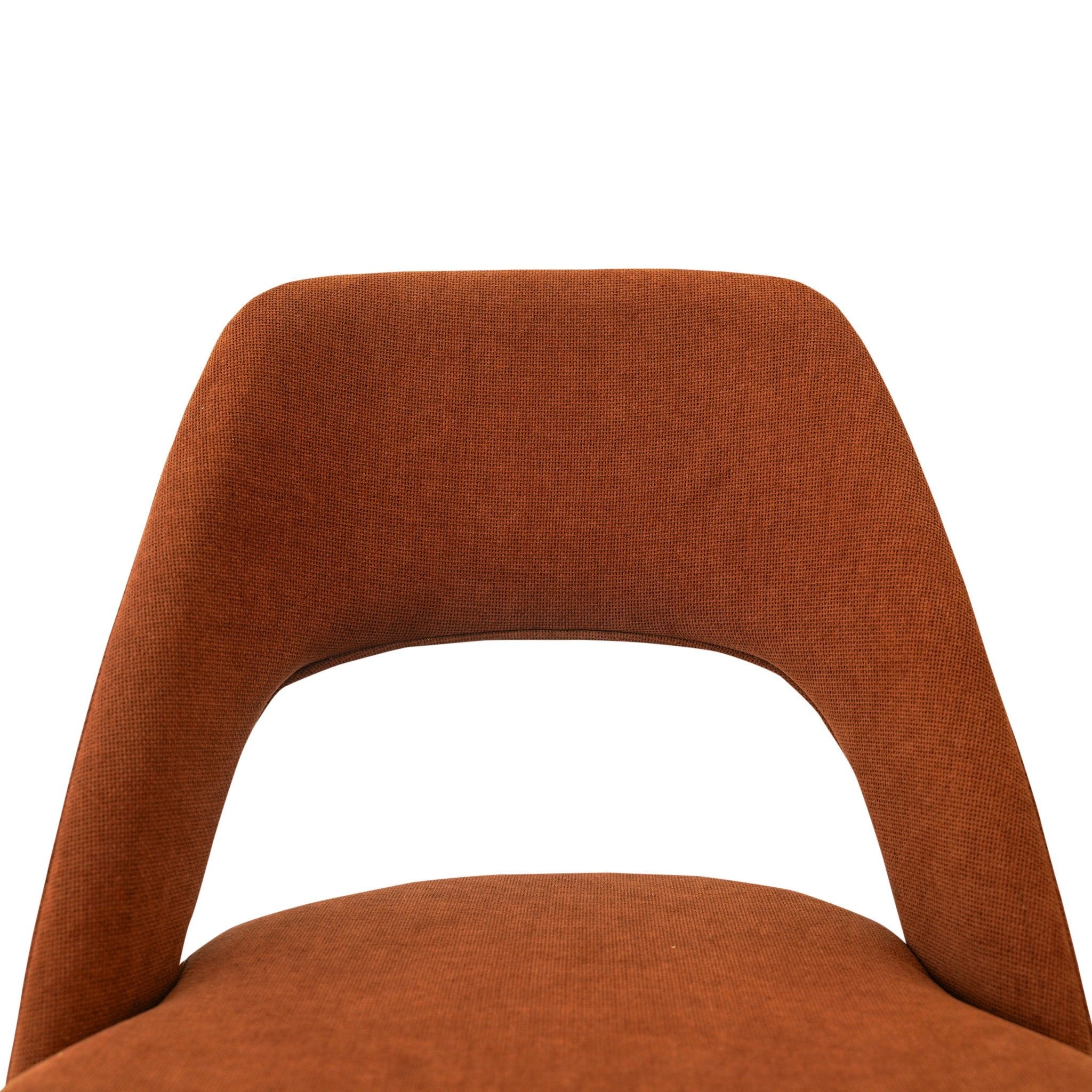 Ariana Modern Dining Chair (Burnt Orange Fabric)