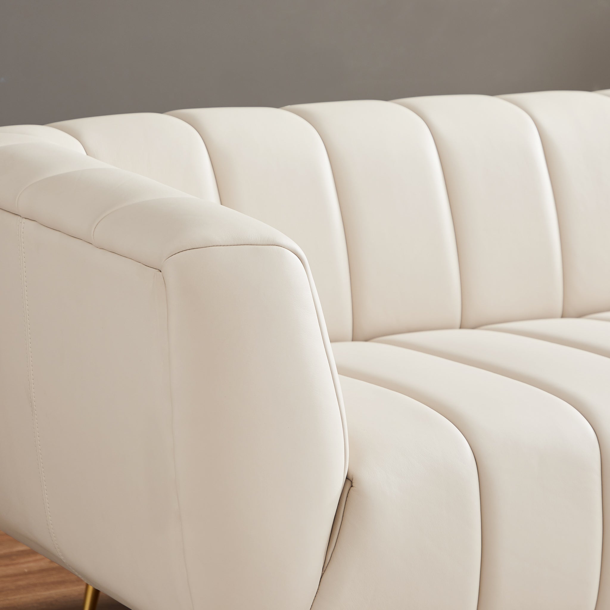 Clodine Sofa (Cream Leather)