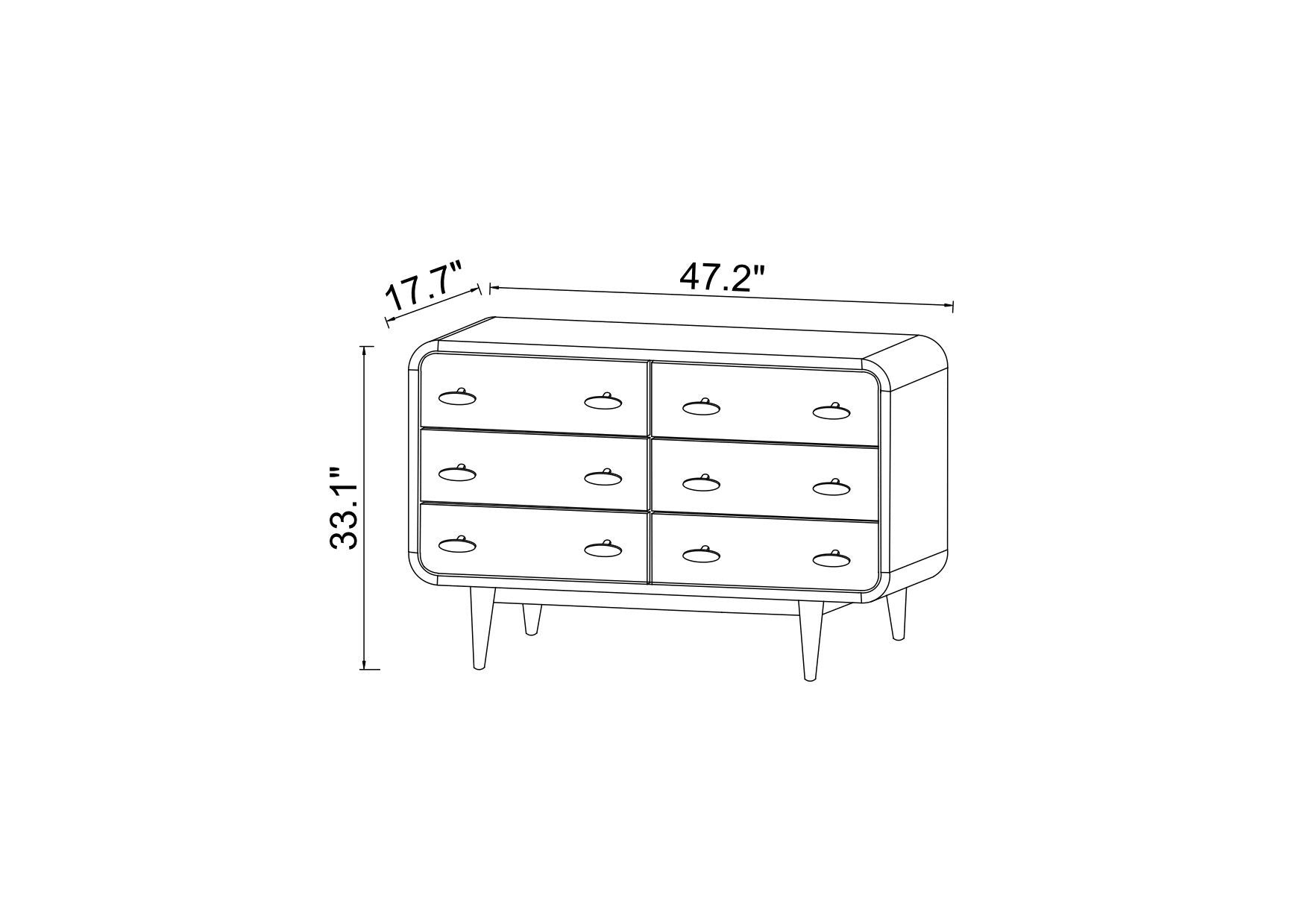 Mid Century Modern Stein Dresser (6 Drawers)