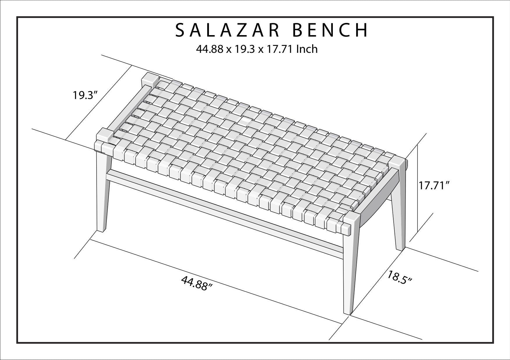 Salazar Leather Bench (Tan)