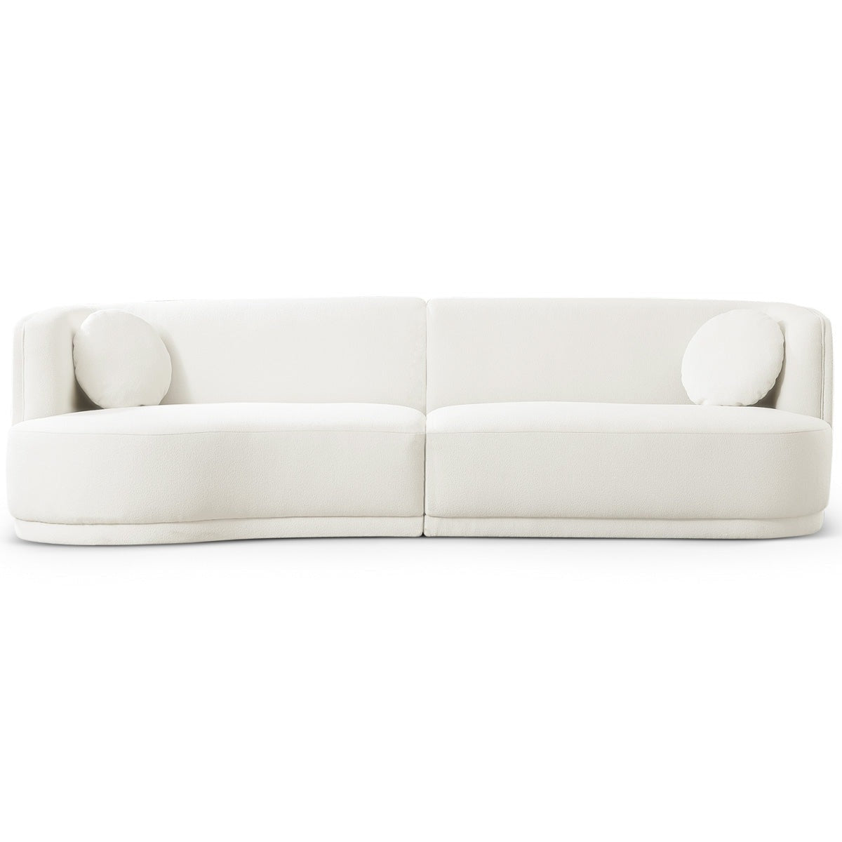 Paris Japandi Curvy White Boucle Sofa