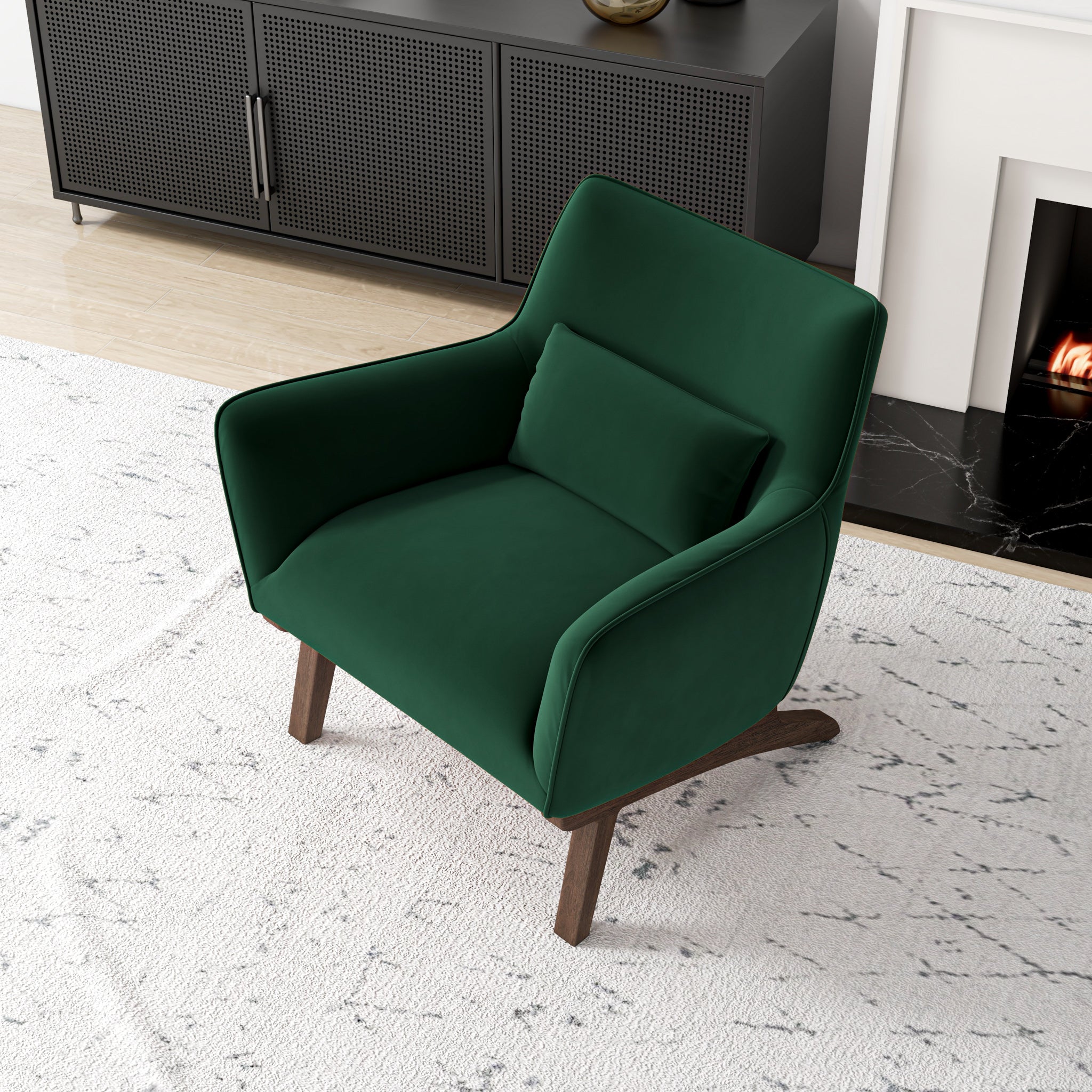 Casper Lounge Chair (Dark Green - Velvet)