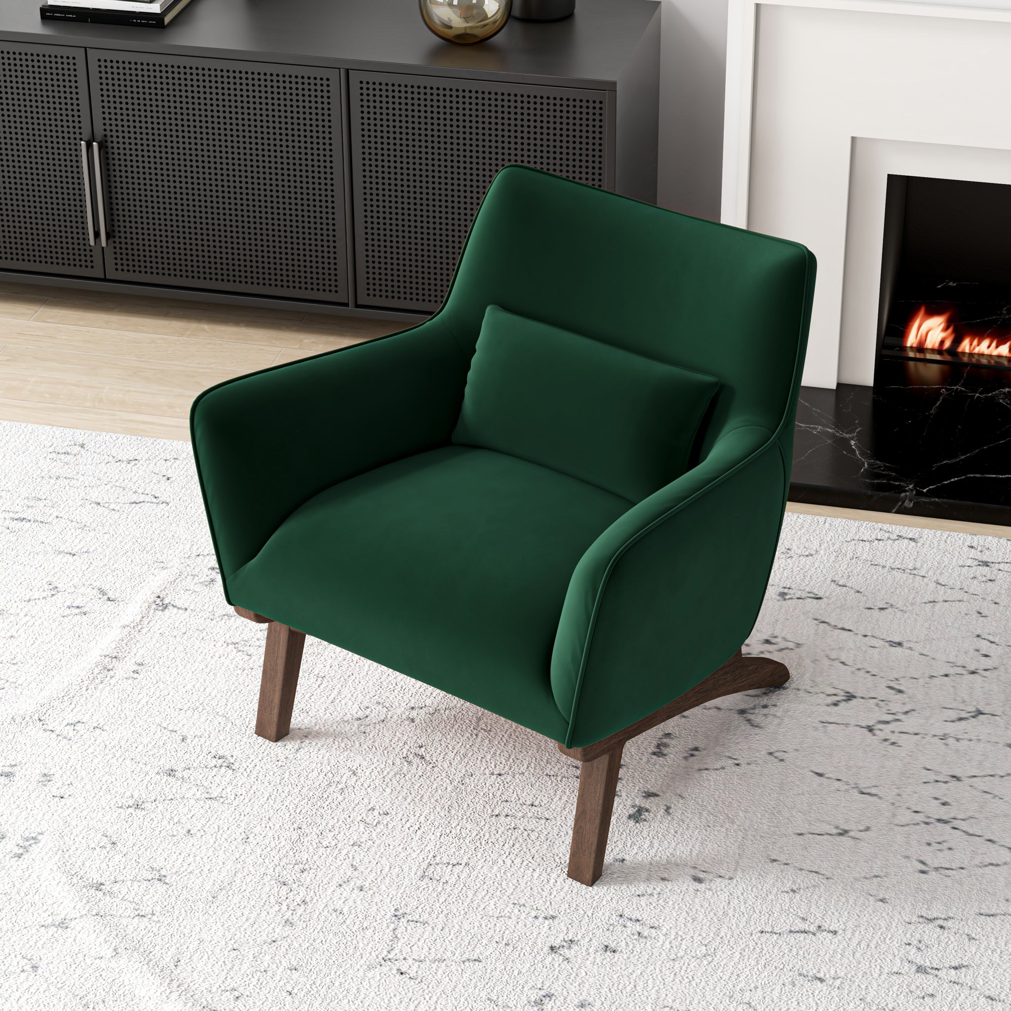 Casper Lounge Chair (Dark Green - Velvet)