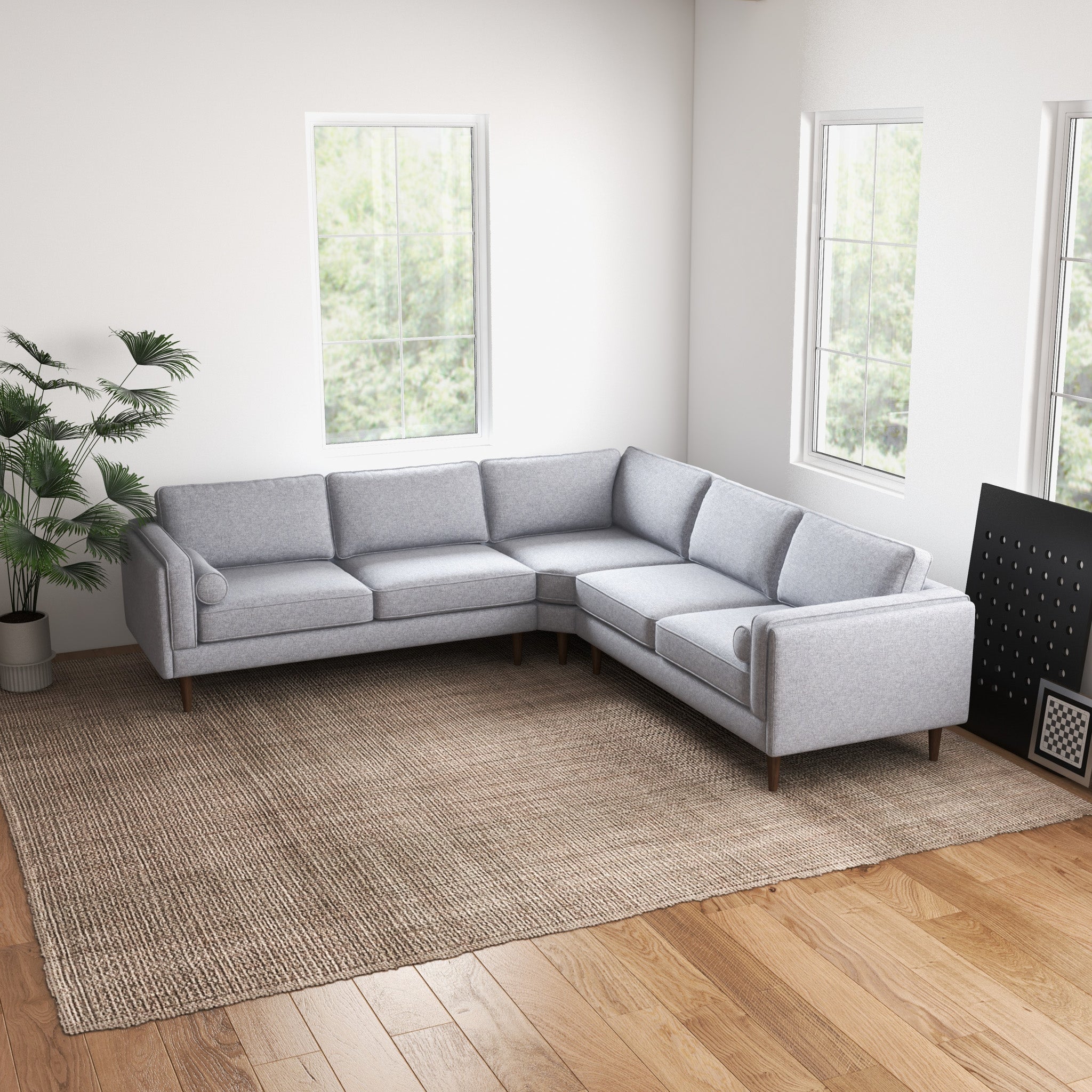 Fordham Symmetrical Corner Sofa (Light Gray Linen)