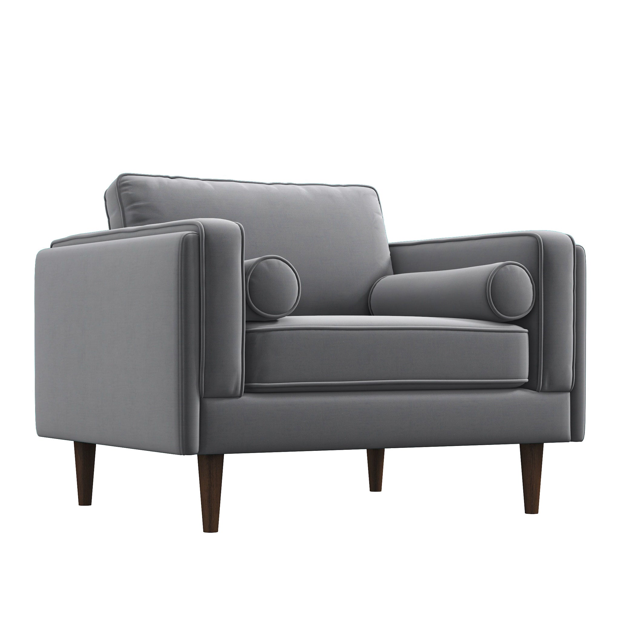 Fordham Grey Velvet Lounge Chair
