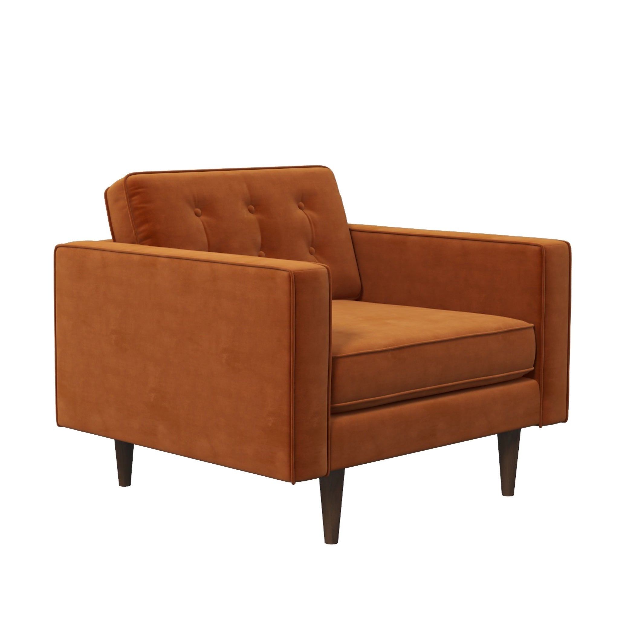 Kirby Lounge Chair Burnt Orange Velvet