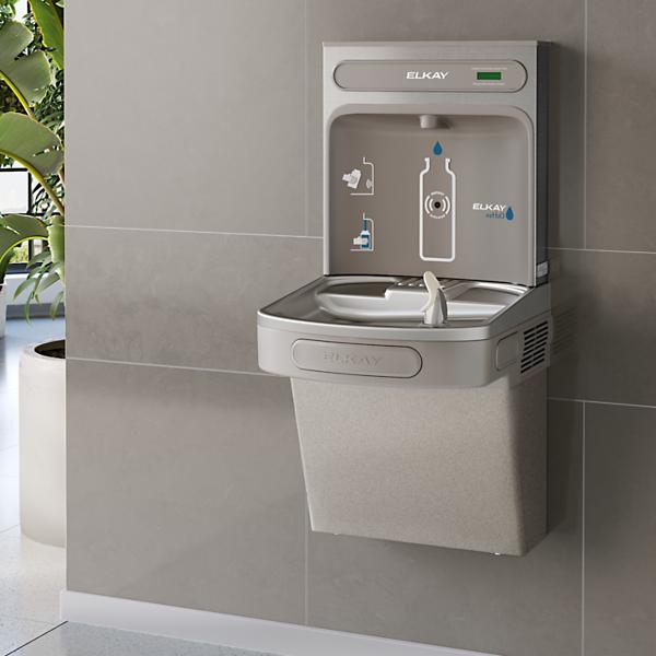 Elkay ezH2O Bottle Filling Station with Single ADA Cooler Non-Filtered Refrigerated Light Gray