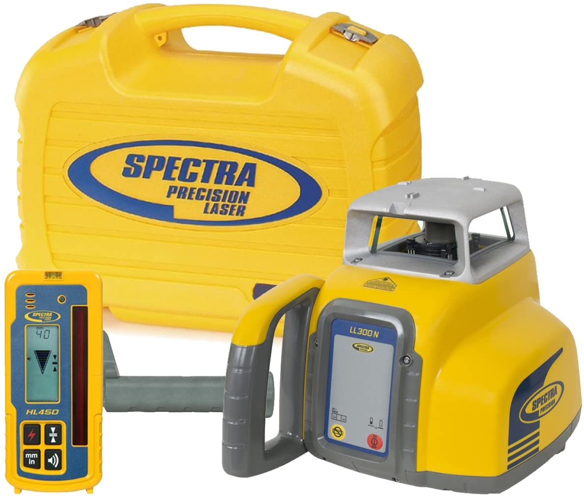 Spectra Precision LL300N Automatic Self-Levelling Laser Level Package with Laser, HL450 Receiver and Clamp in Case