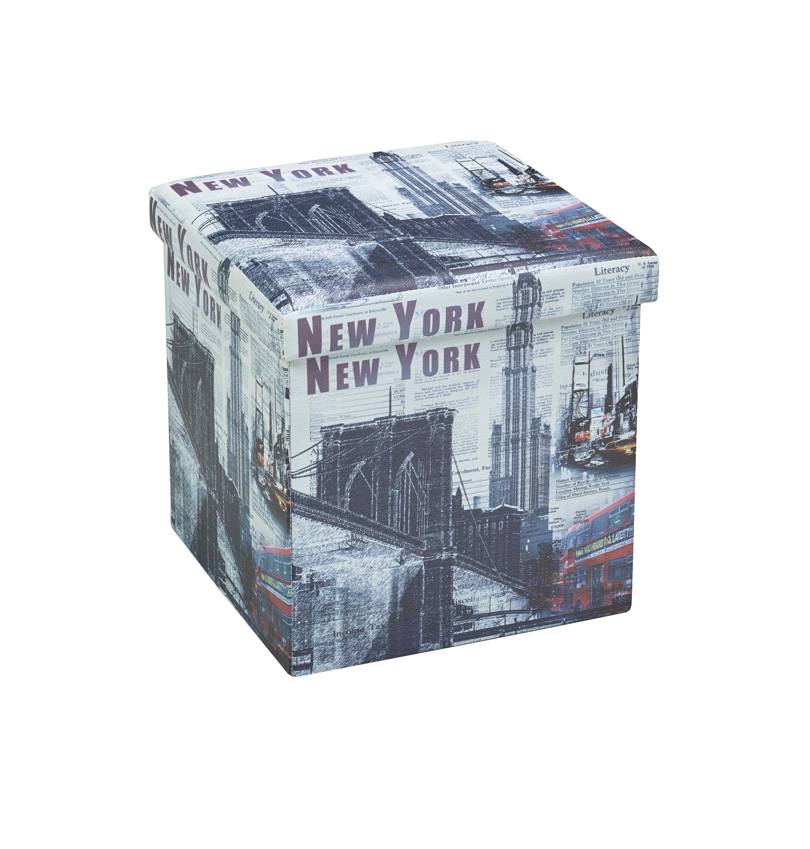 Storage Ottoman New York Print